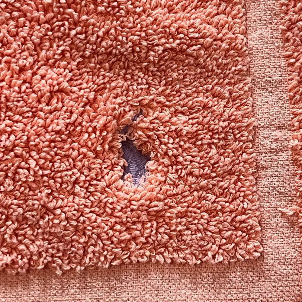 Vintage Ralph Lauren coral pink cotton bath mat embroidered polo logo‎